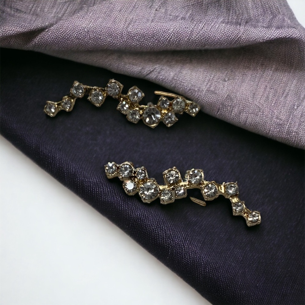 Diamond/gold climber earrings
